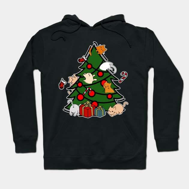 Christmas tree cats Hoodie by GlanceCat